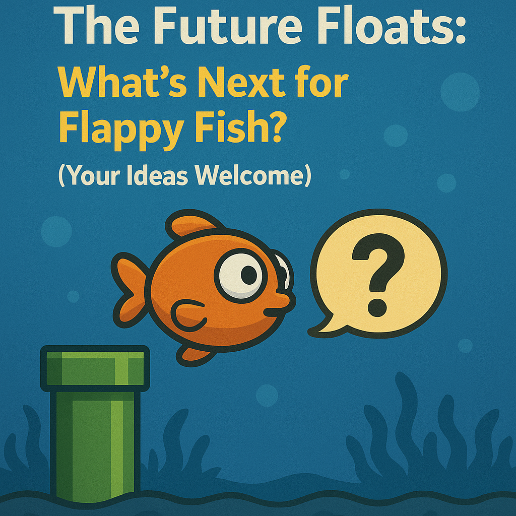 Flappy Fish character with a question mark, symbolizing future updates.